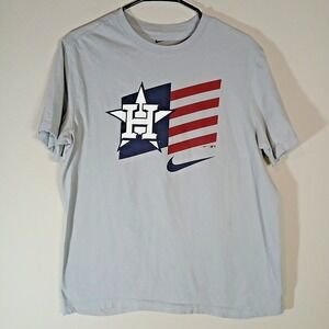 Nike Houston Astros Baseball Grey T-Shirt Texas Flag Men's Size‎ Medium AA034